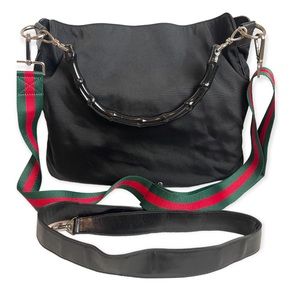 GUCCI BAMBOO HANDLE CANVAS 3 WAY BAG